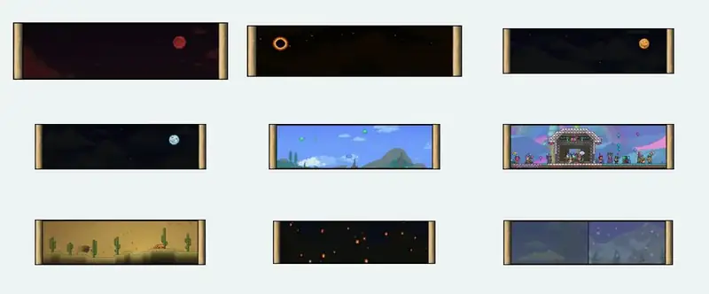 Примеры событий Terraria: кровавая луна, затмение, морозная и тыквенная луна
